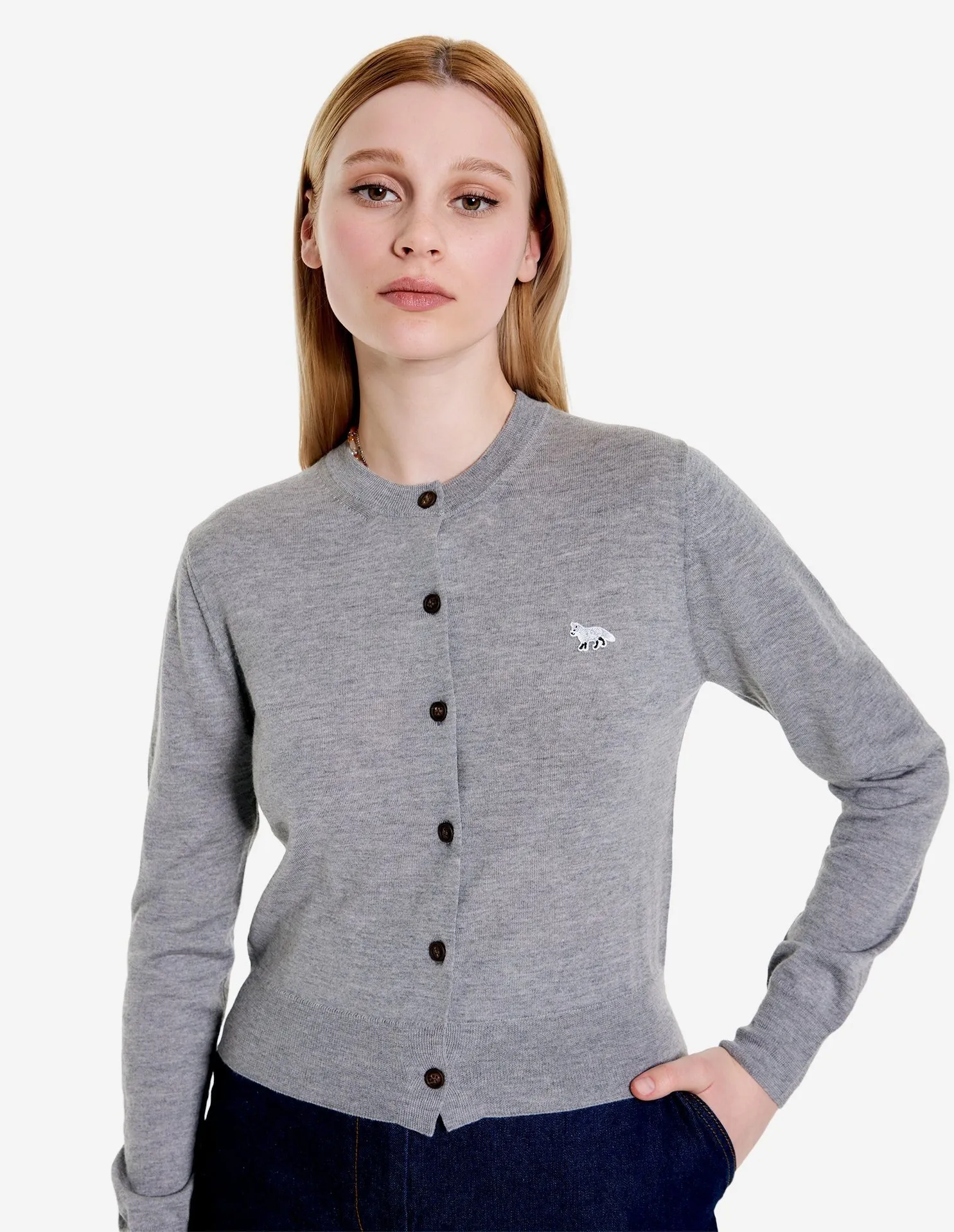 MAISON KITSUNE  |Casual Style Wool Long Sleeves Plain Party Style