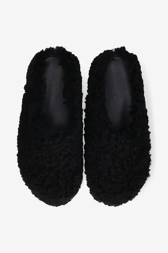 Marni wool sliders Sabot black color