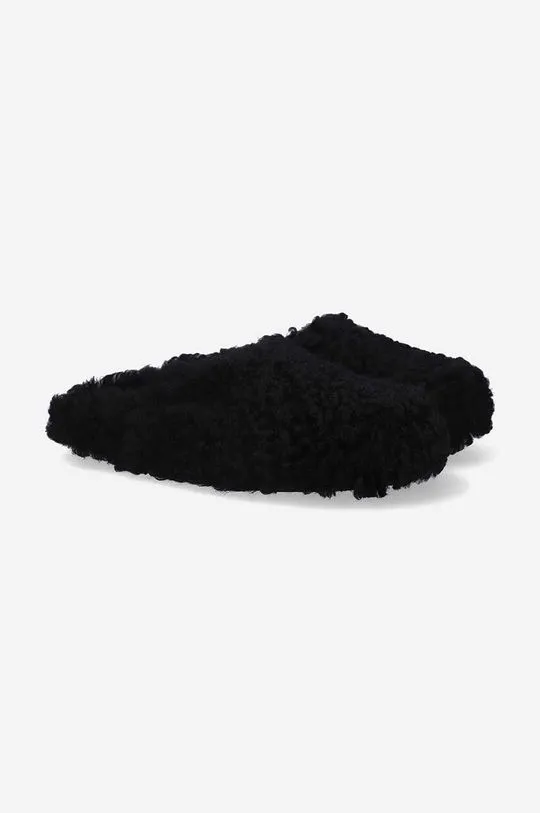 Marni wool sliders Sabot black color