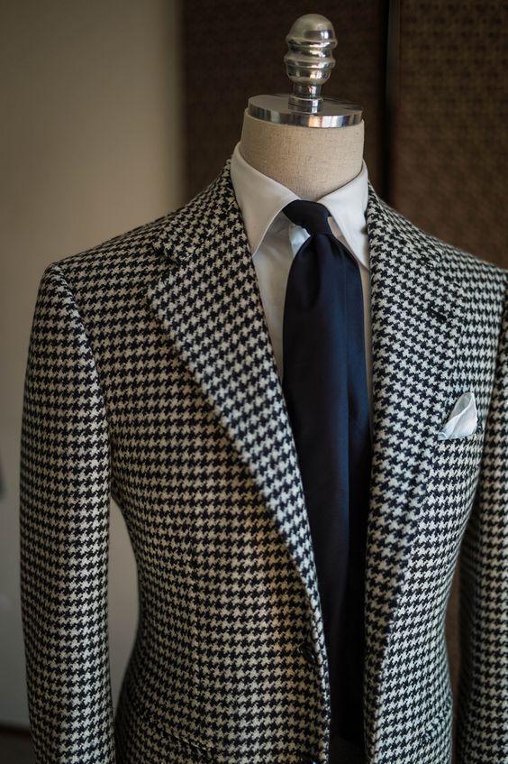 Men Blazer - Houndstooth Blazer