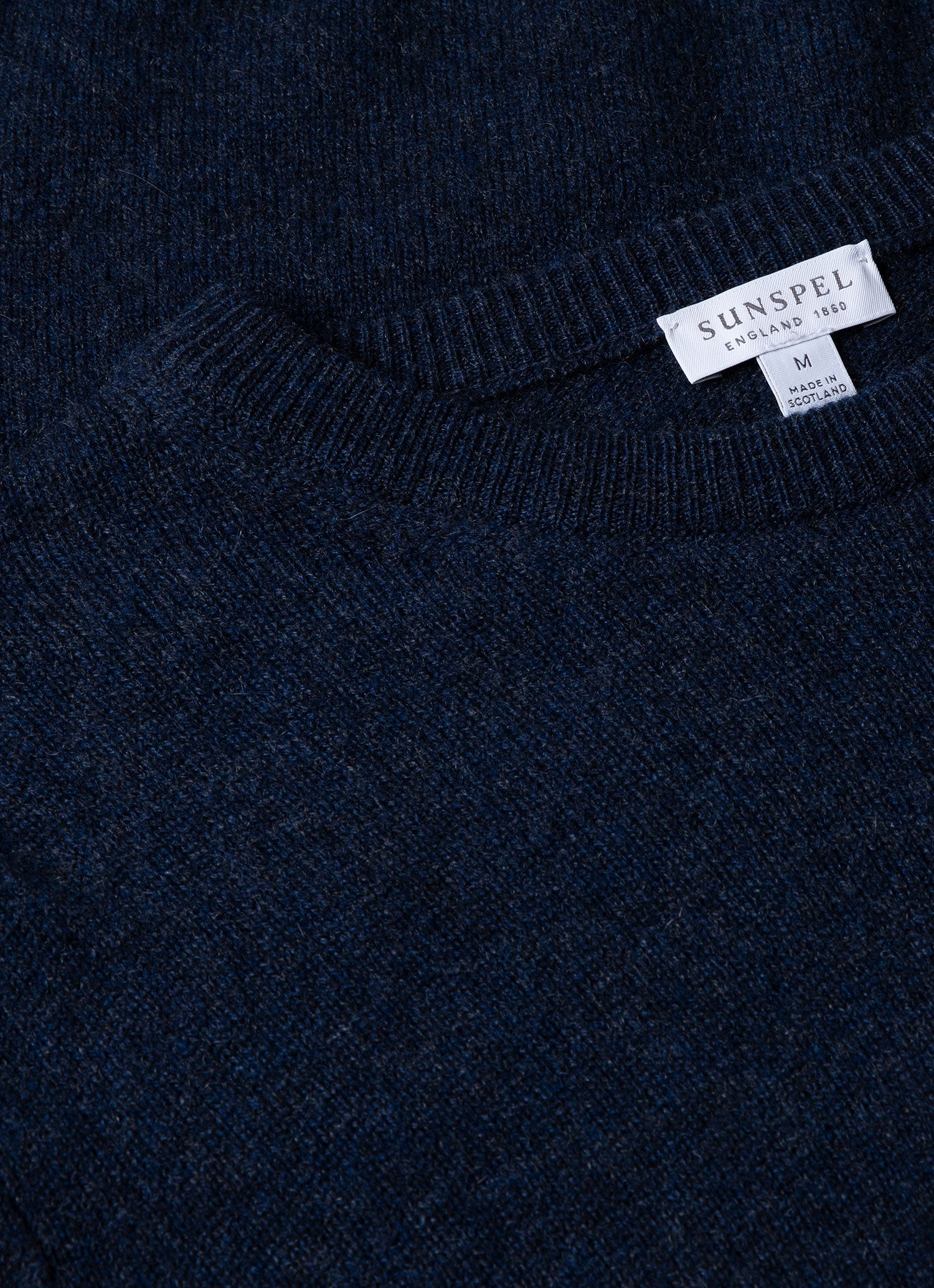 Men's Cashmere Crew Neck Jumper in Navy Melange