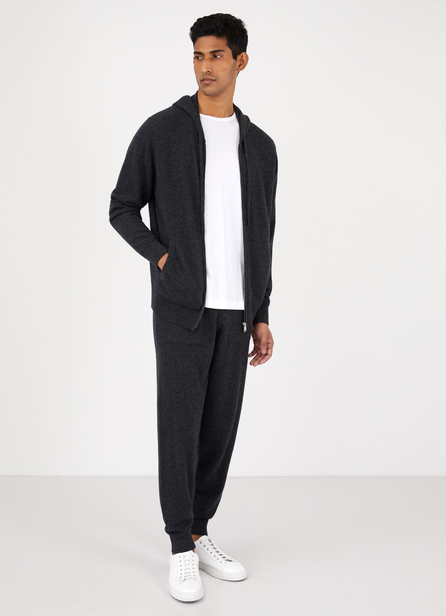 Men's Cashmere Lounge Pant in Charcoal Melange