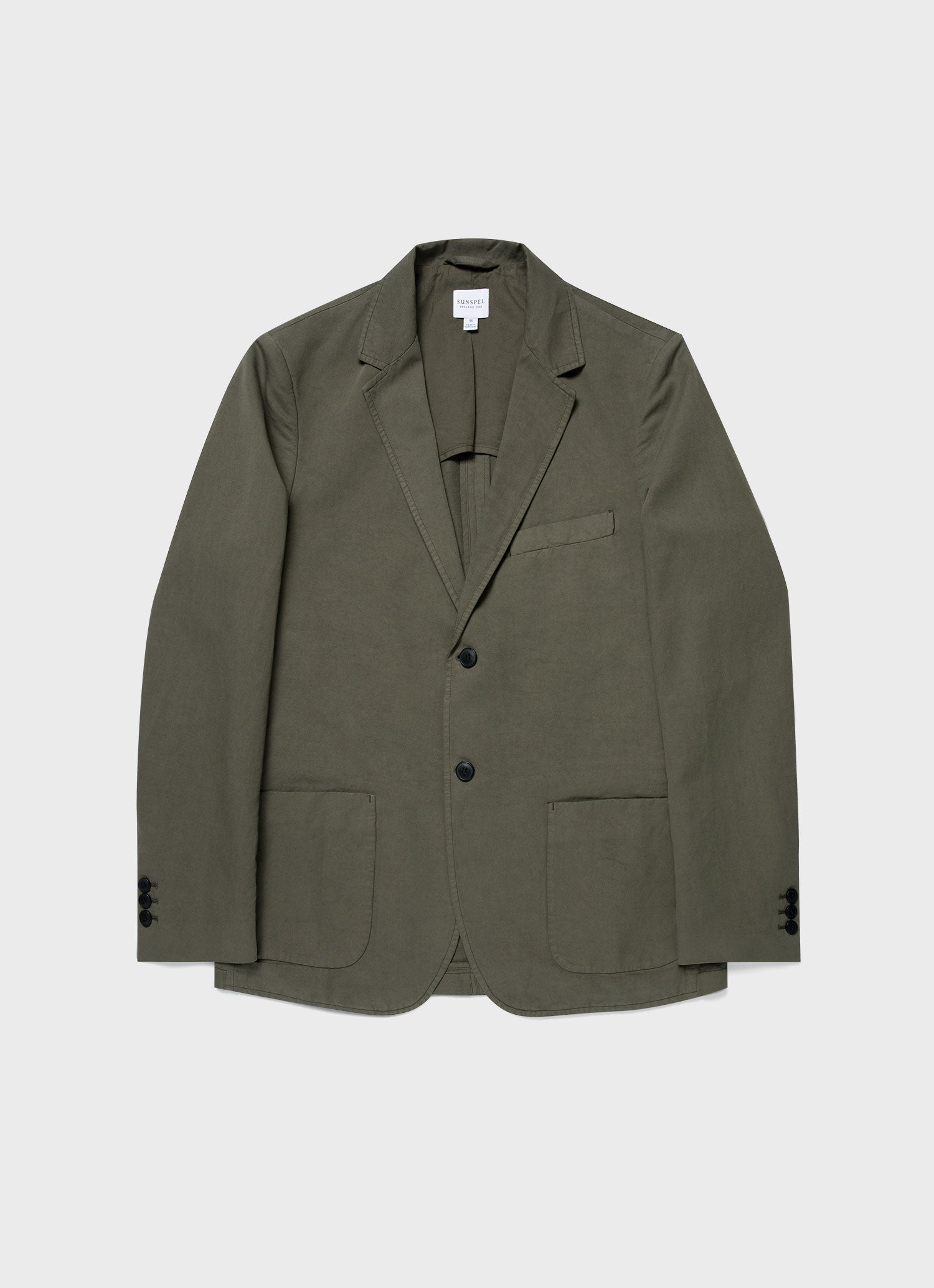 Men's Cotton Linen Unstructured Blazer in Khaki