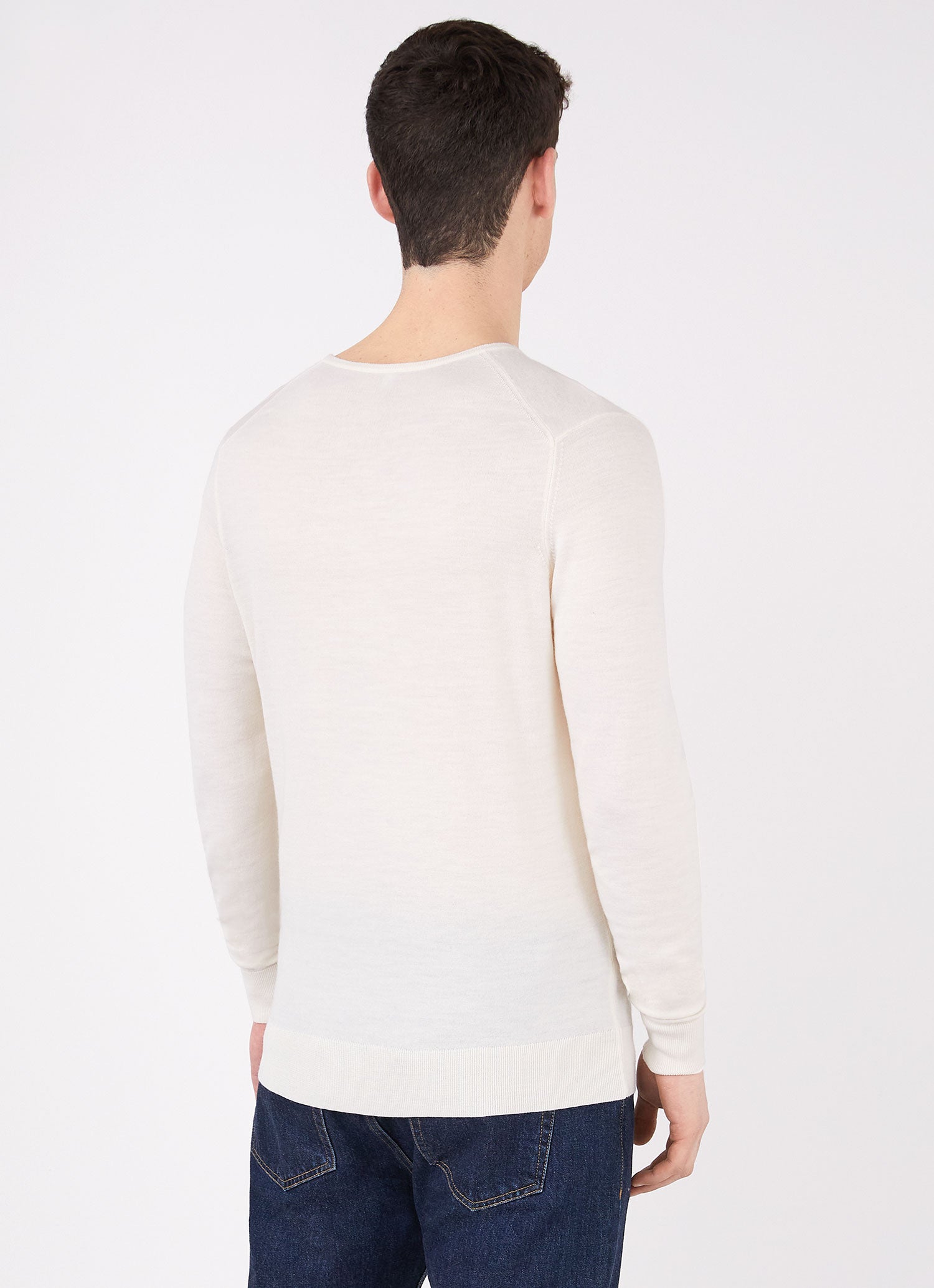 Men's Extra-Fine Merino Crew Neck in Archive White