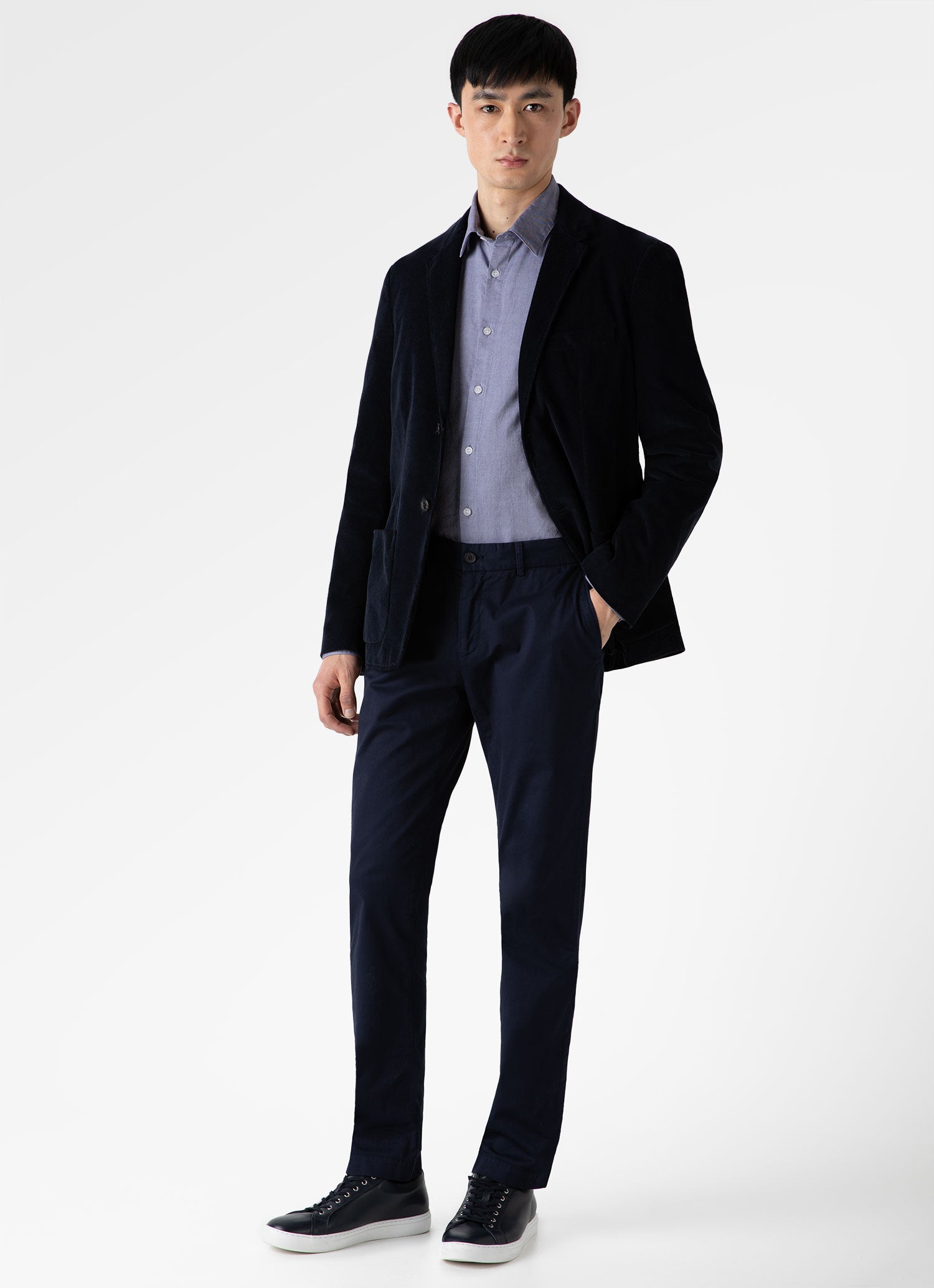 Men's Fine Corduroy Blazer in Navy