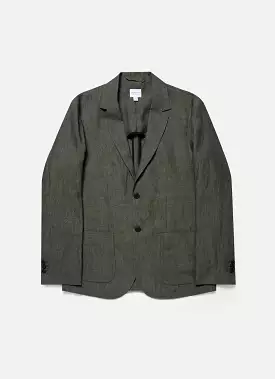 Men's Linen Unstructured Blazer in Light Khaki