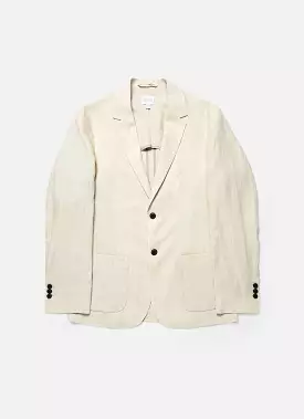 Men's Linen Unstructured Blazer in Light Sand