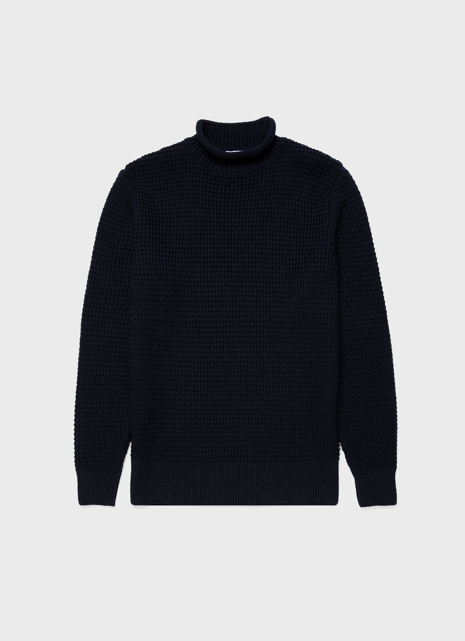 Men's Merino Fisherman Jumper in Navy