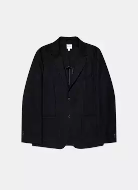 Men's Textured Wool Blazer in Navy