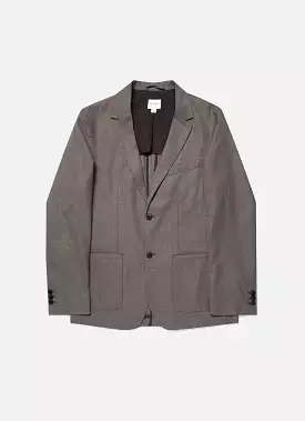 Men's Travel Wool Blazer in Dark Stone Melange