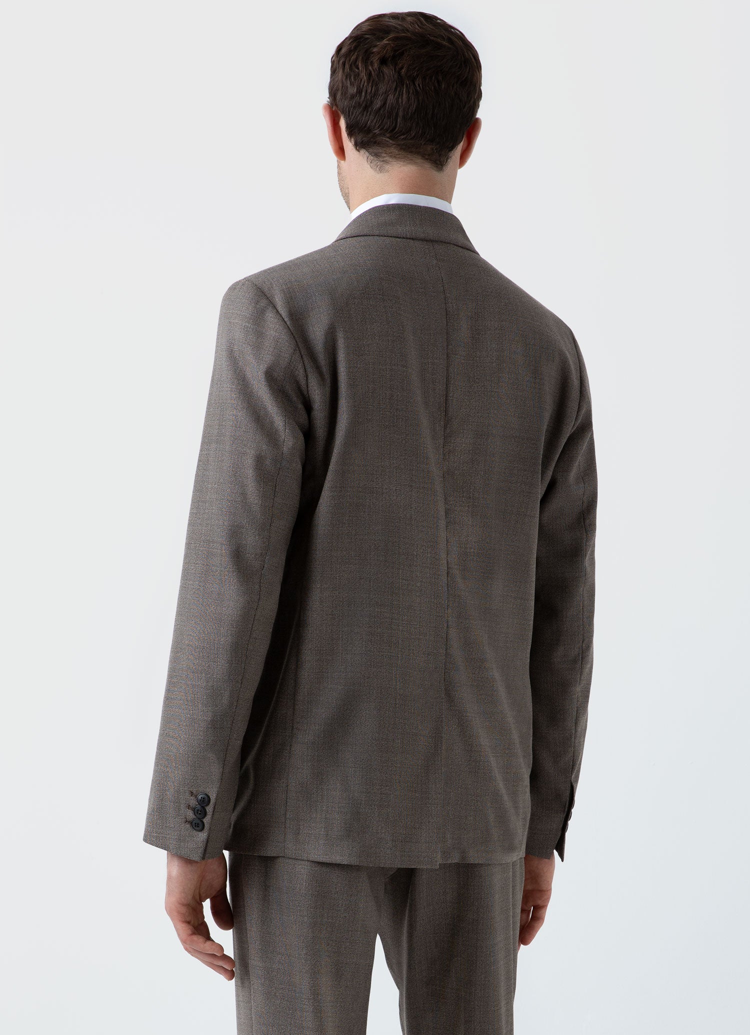 Men's Travel Wool Blazer in Dark Stone Melange