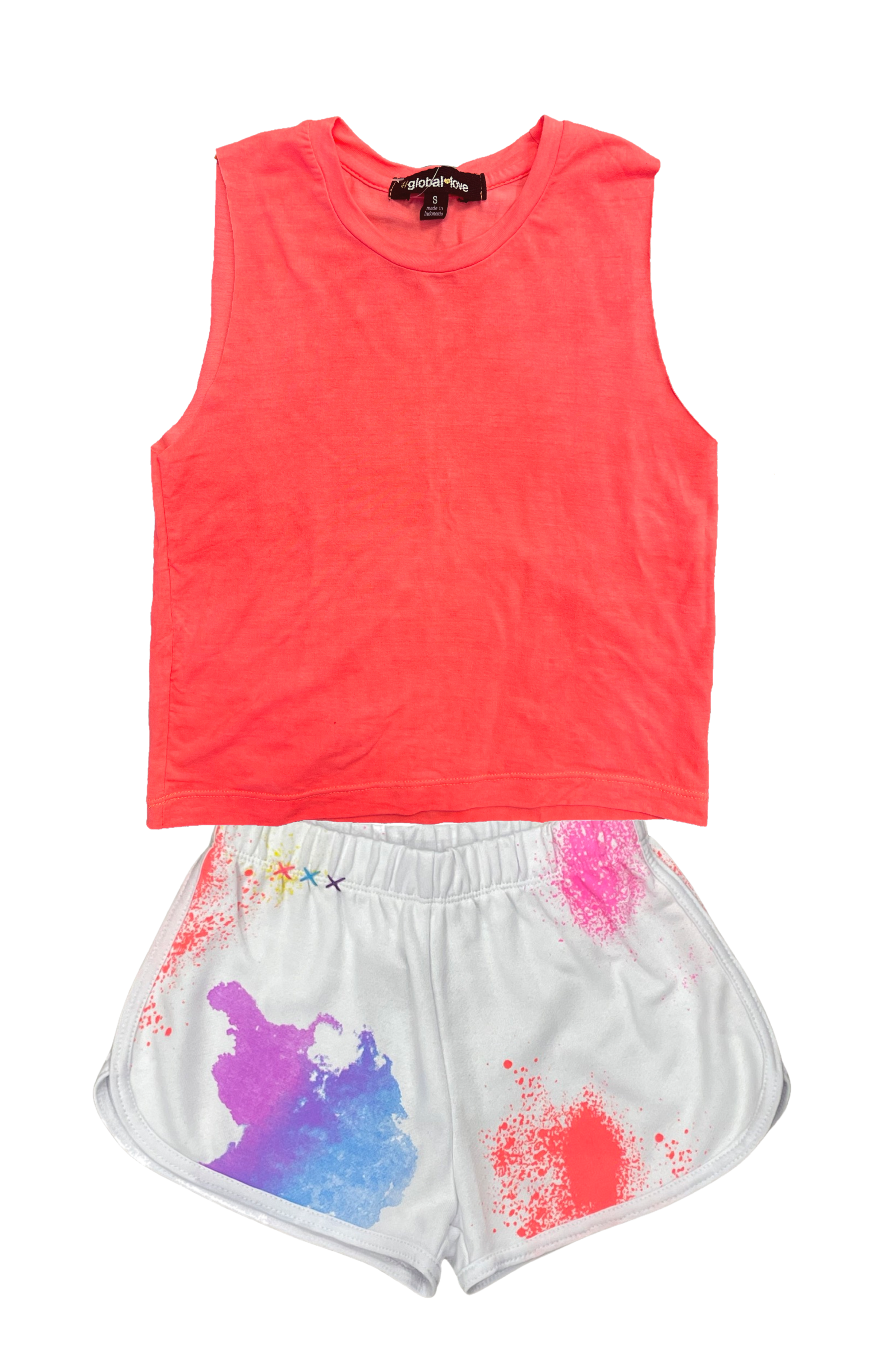 Neon Coral Boxy Tank