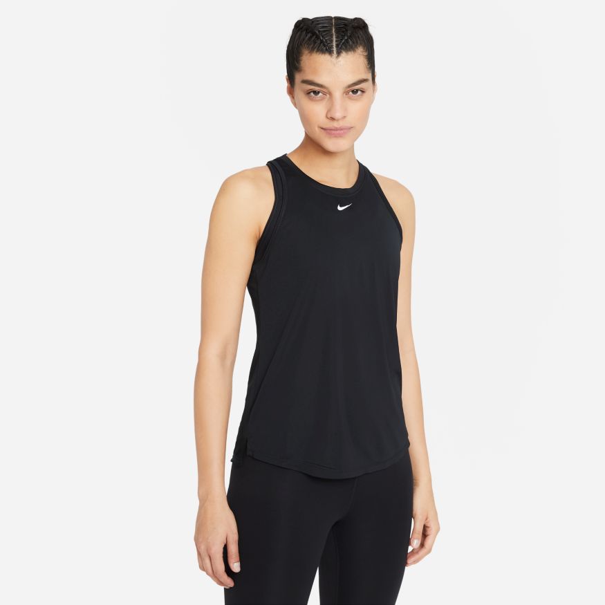 NIKE WOMEN'S DRI-FIT ONE STANDARD FIT BLACK SINGLET