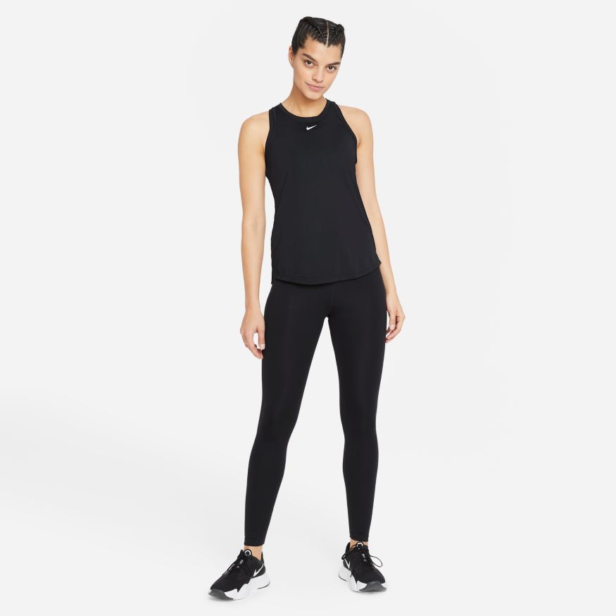 NIKE WOMEN'S DRI-FIT ONE STANDARD FIT BLACK SINGLET