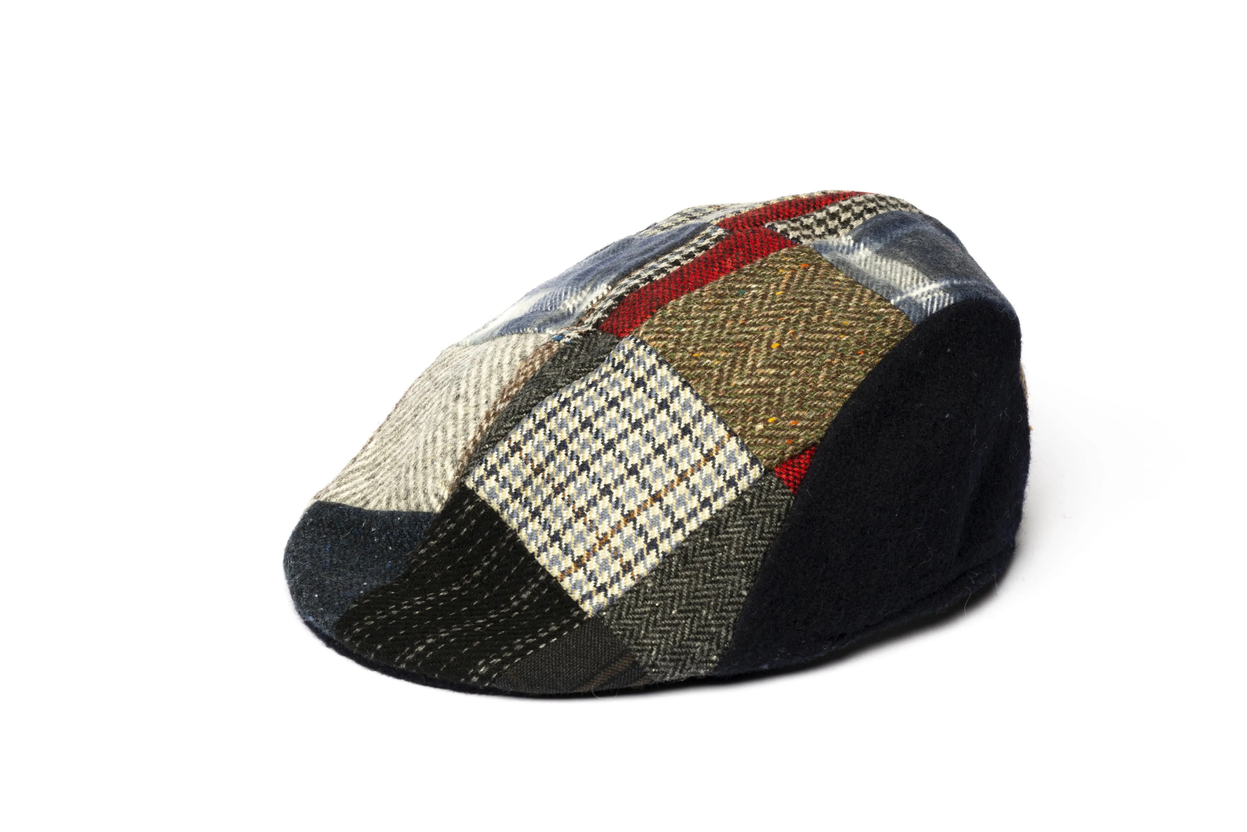 Patchwork Wool Flat Cap 