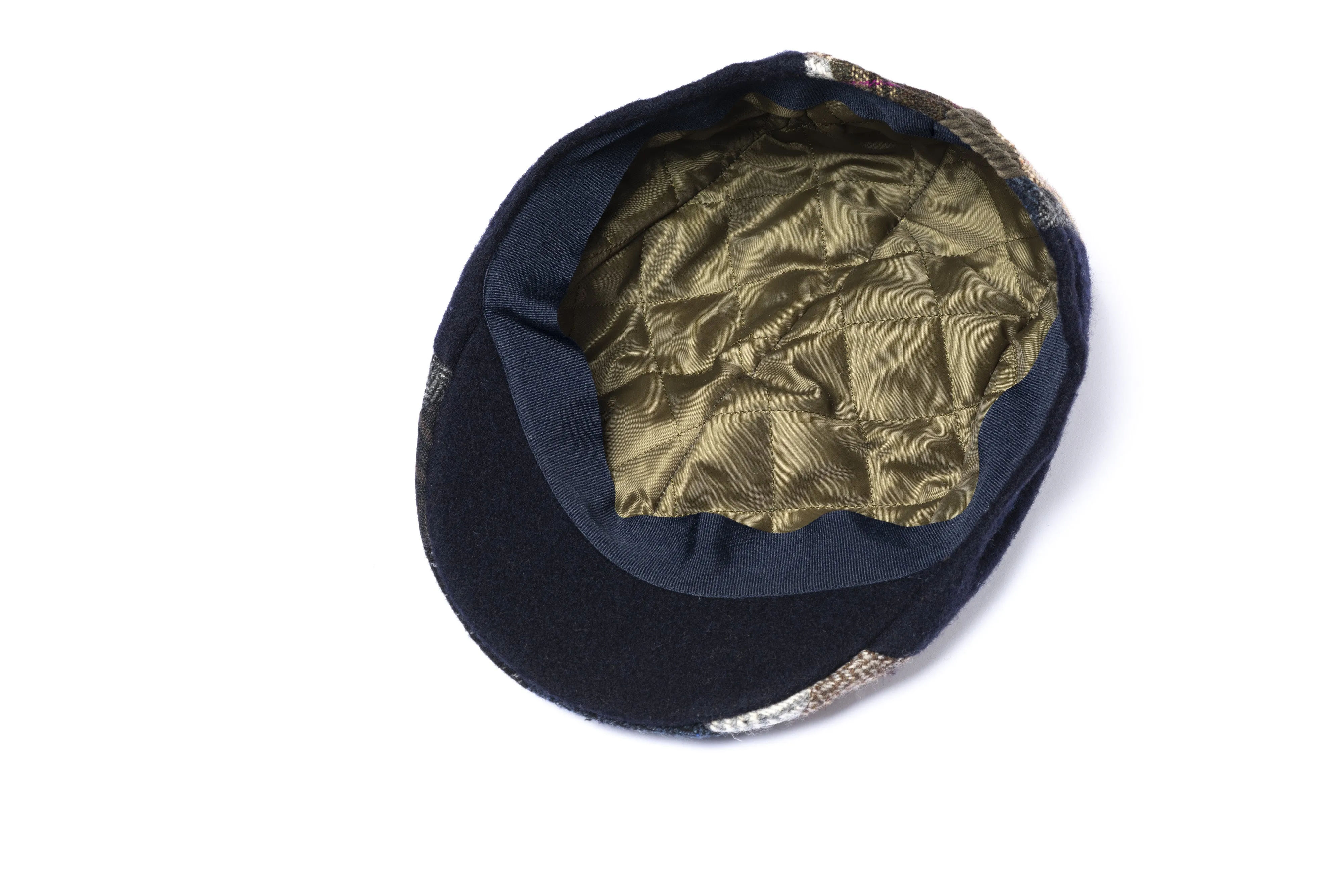 Patchwork Wool Flat Cap 