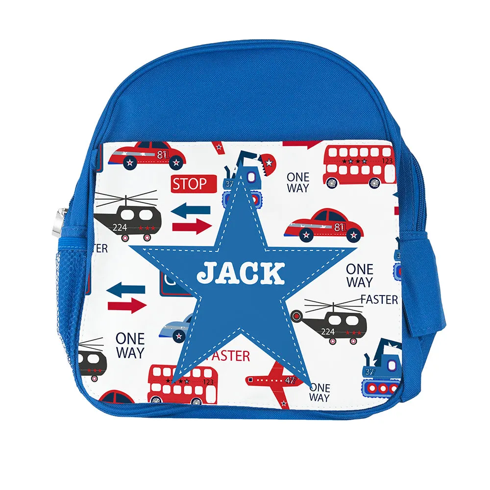 Personalised Transport Themed Rucksack