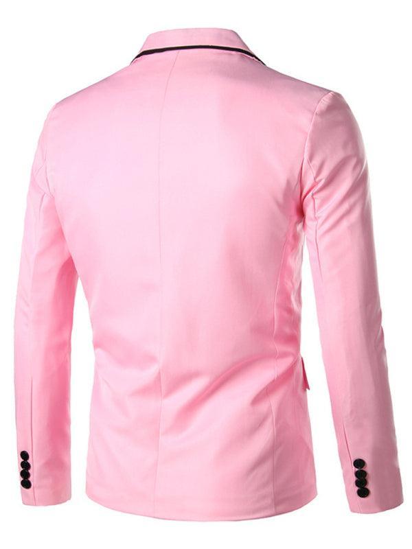 Pink Slim Fit Men Blazer