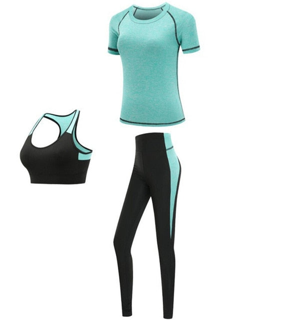 Quick dry women sportswear 4PCS set fitness gym yoga clothing