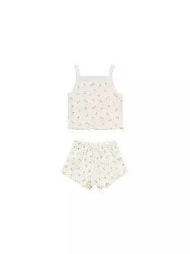 Quincy Mae - Ditsy Pointelle Tank + Shortie Set