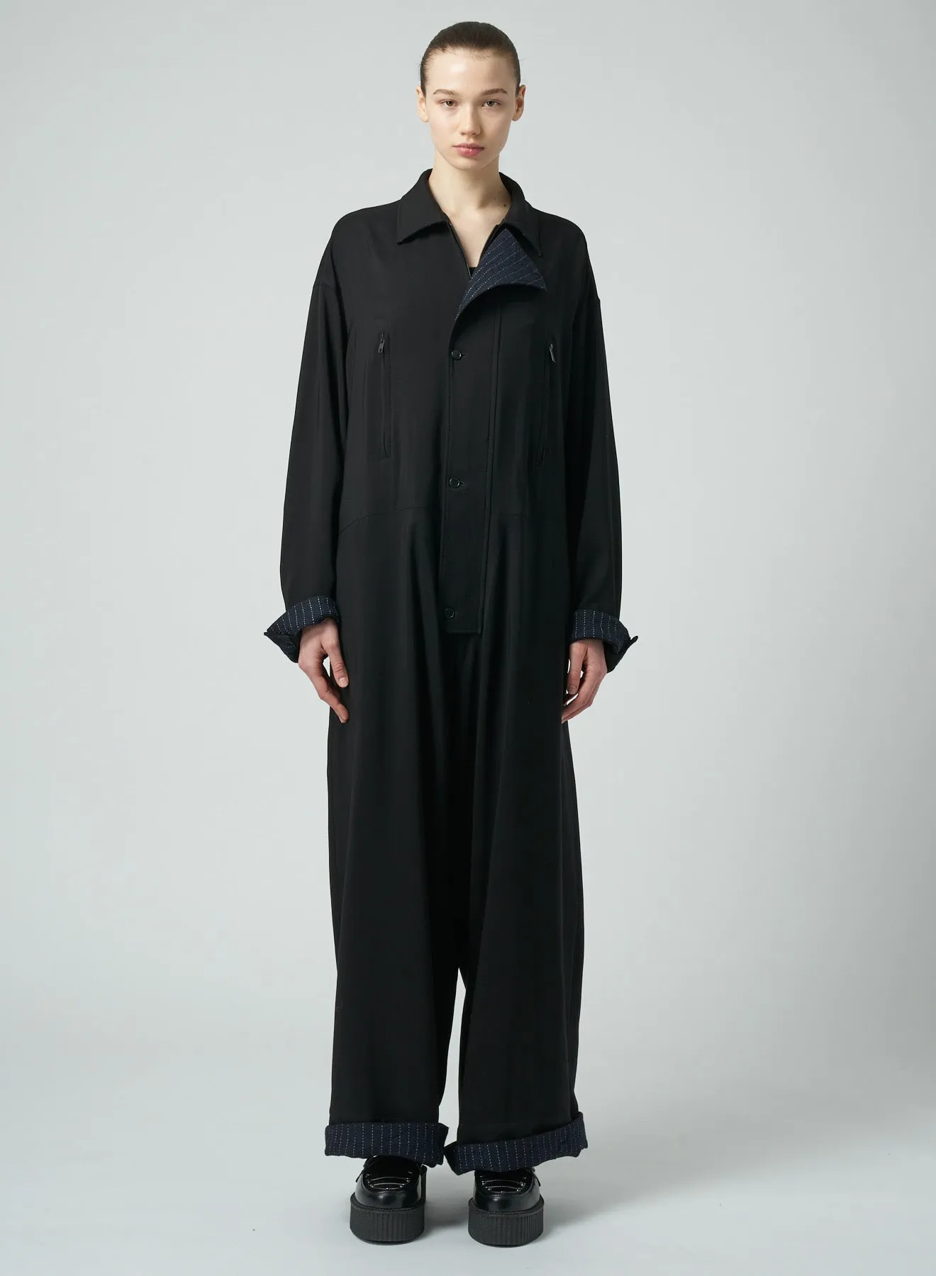 RAYON/WOOL GABARDINE JUMPSUIT