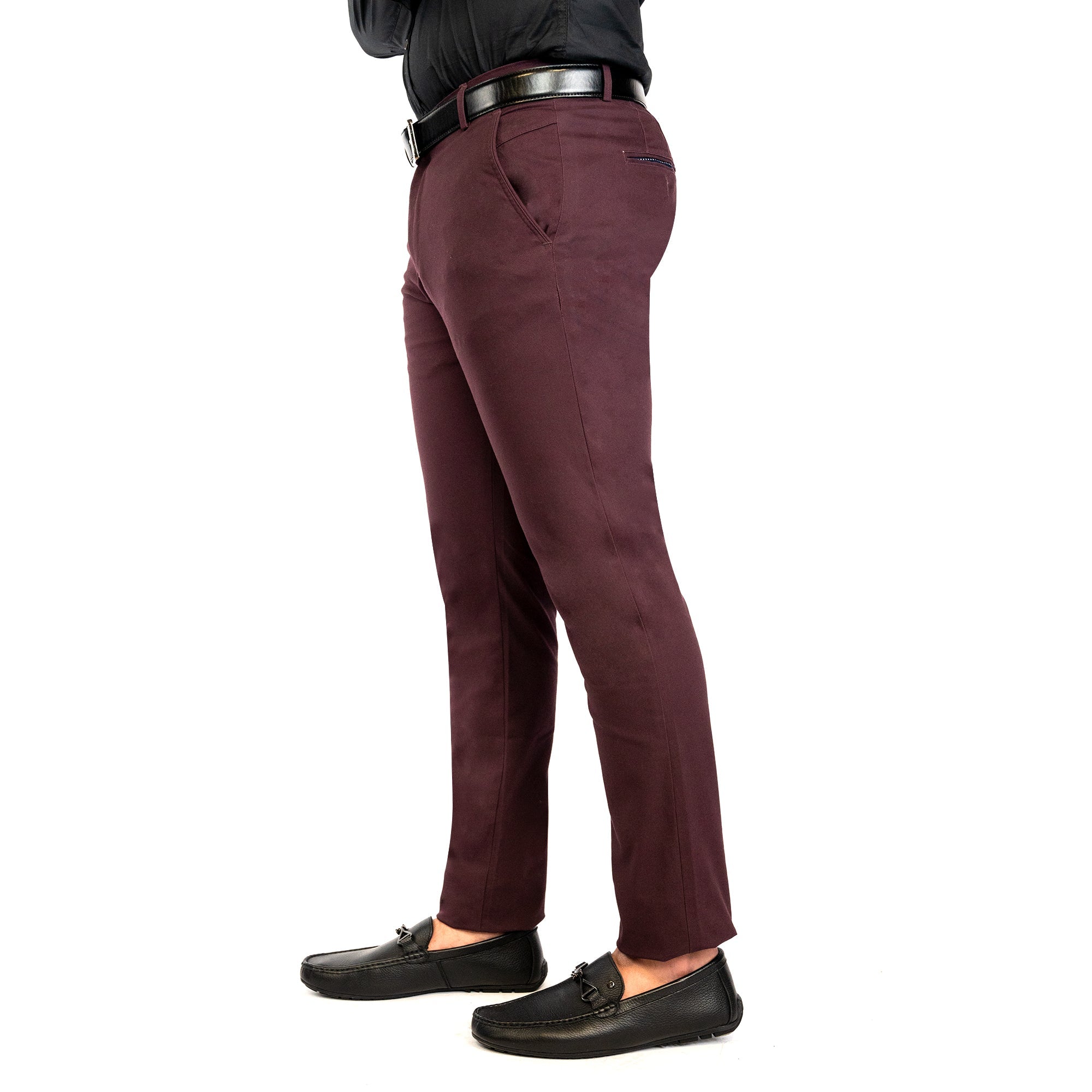 Regular Fit Maroon Chinos