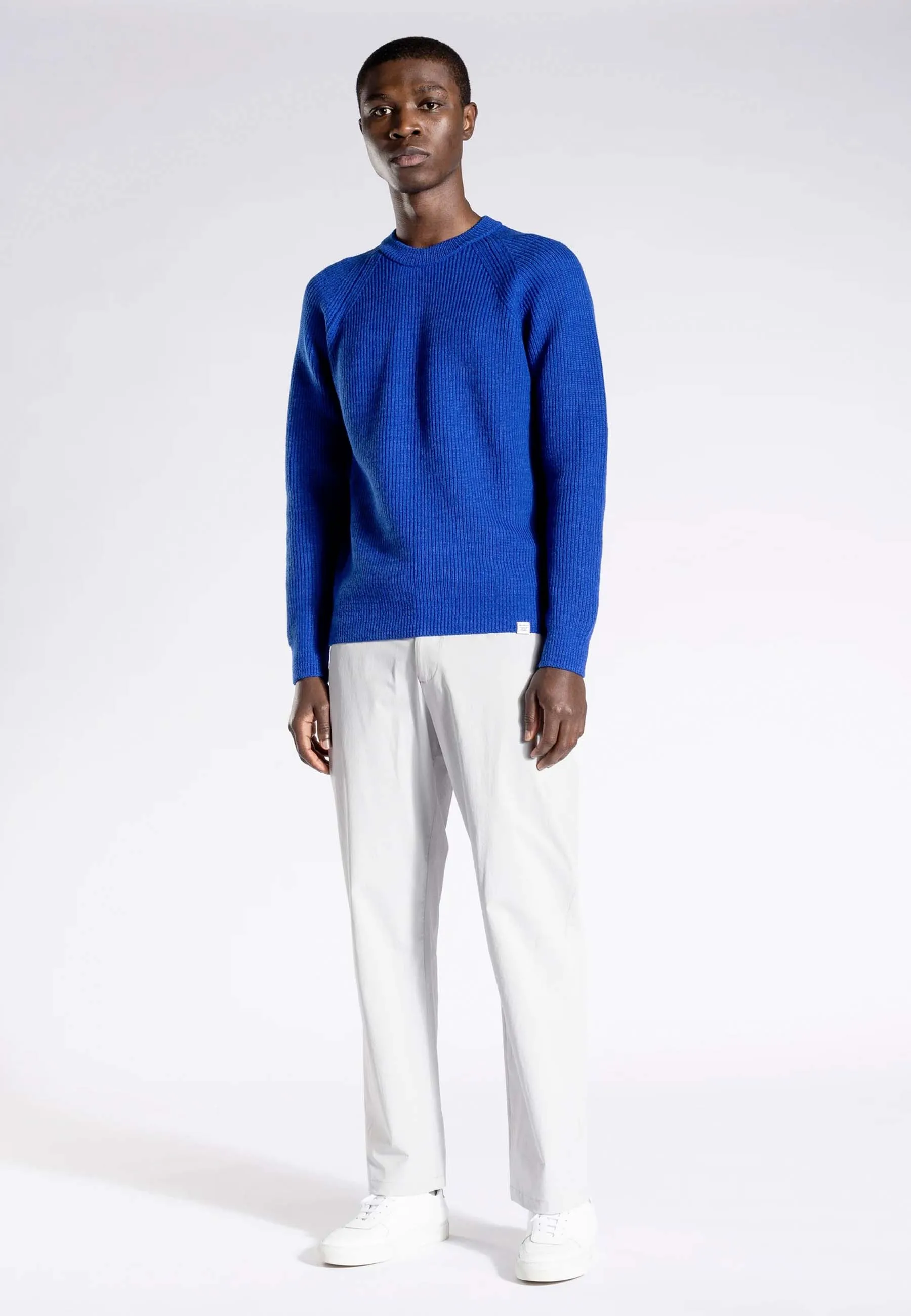 Roald Cotton Wool Jumper - Cobalt Blue