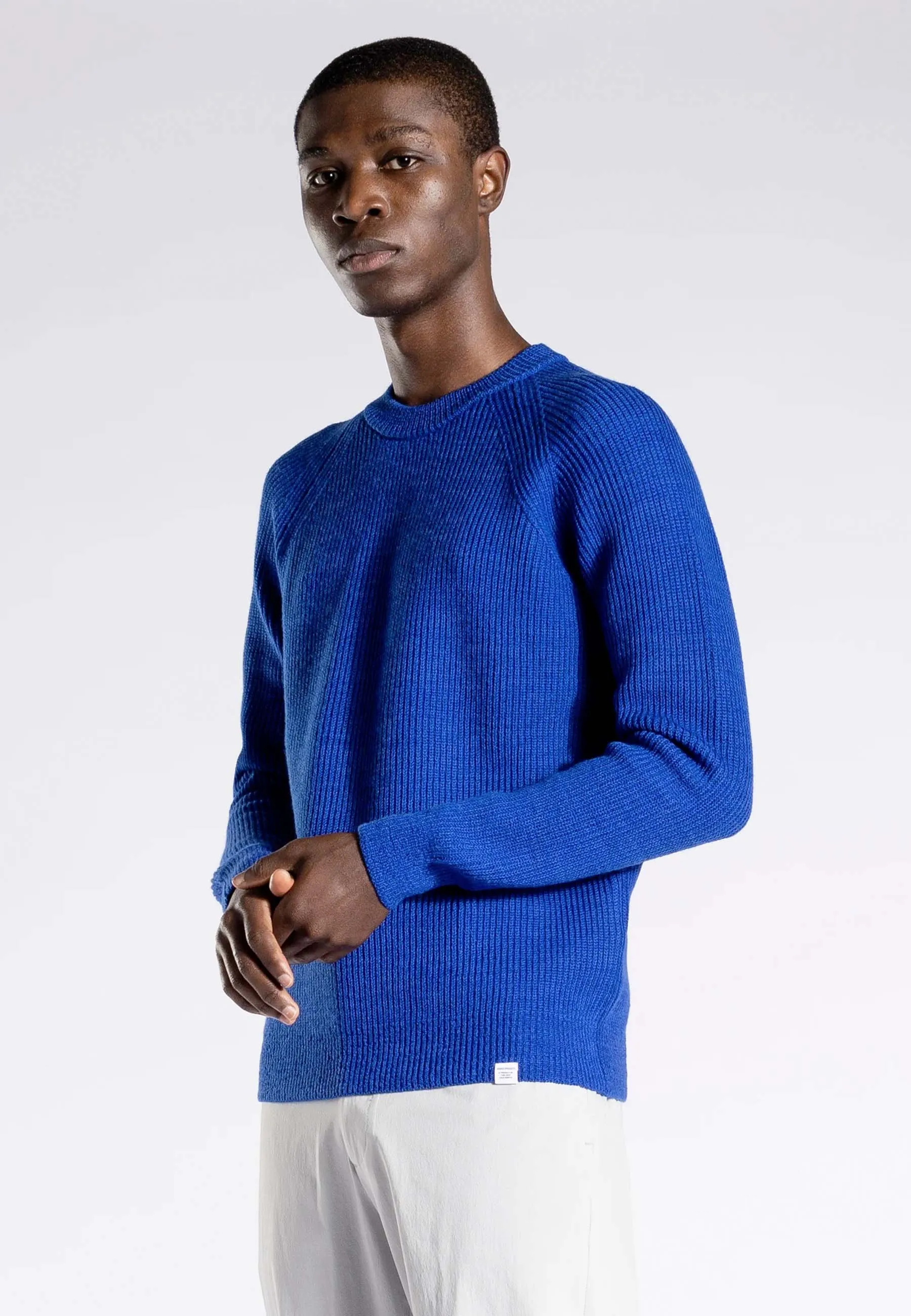 Roald Cotton Wool Jumper - Cobalt Blue