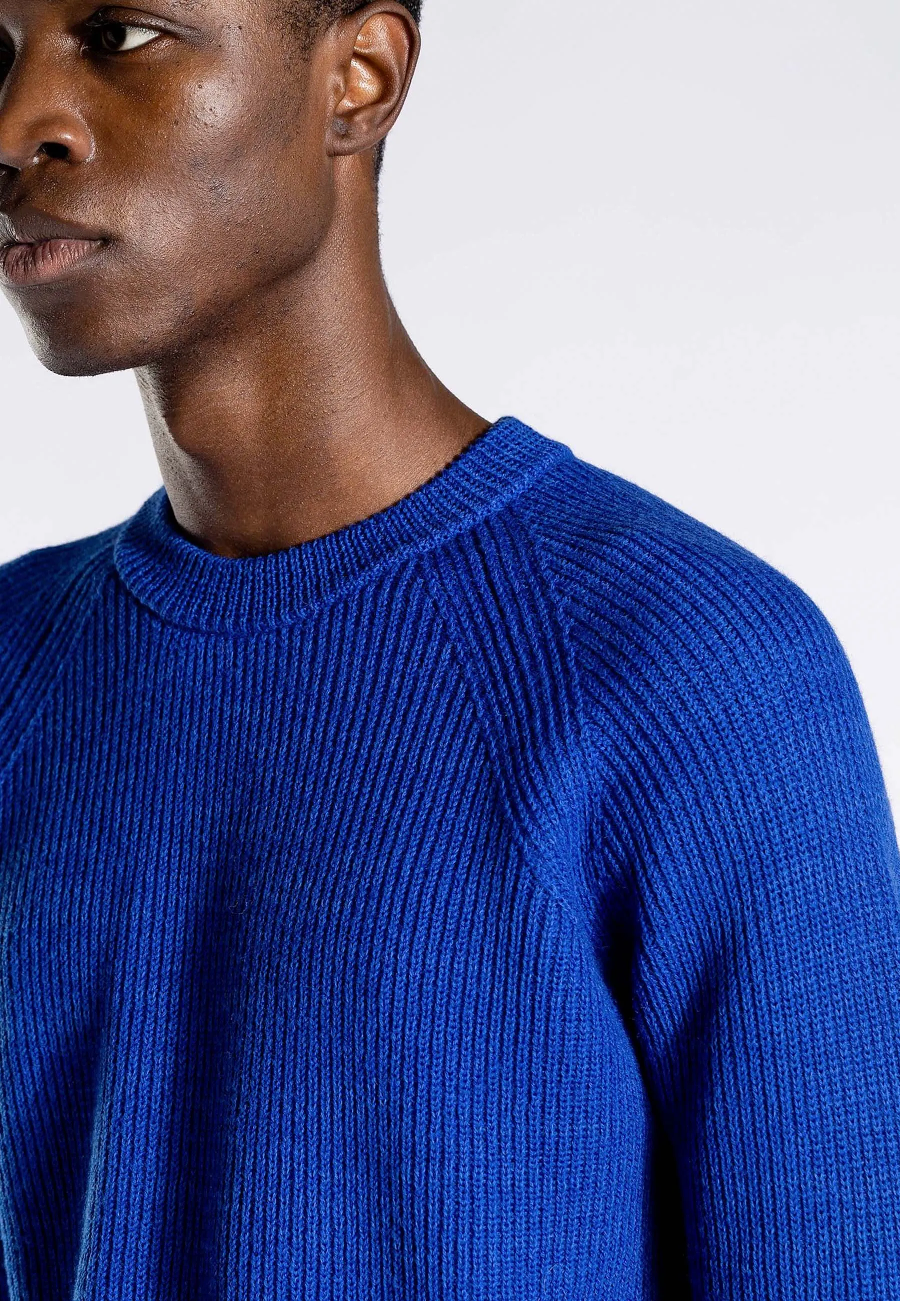 Roald Cotton Wool Jumper - Cobalt Blue