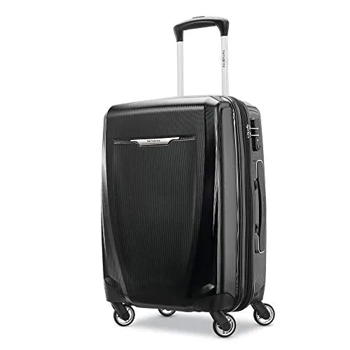 Samsonite Winfield 3 DLX Spinner 56/20 Carry-On, Black (120752-1041) with Deco Gear 10 Piece Luggage Accessory Ultimate Travel B