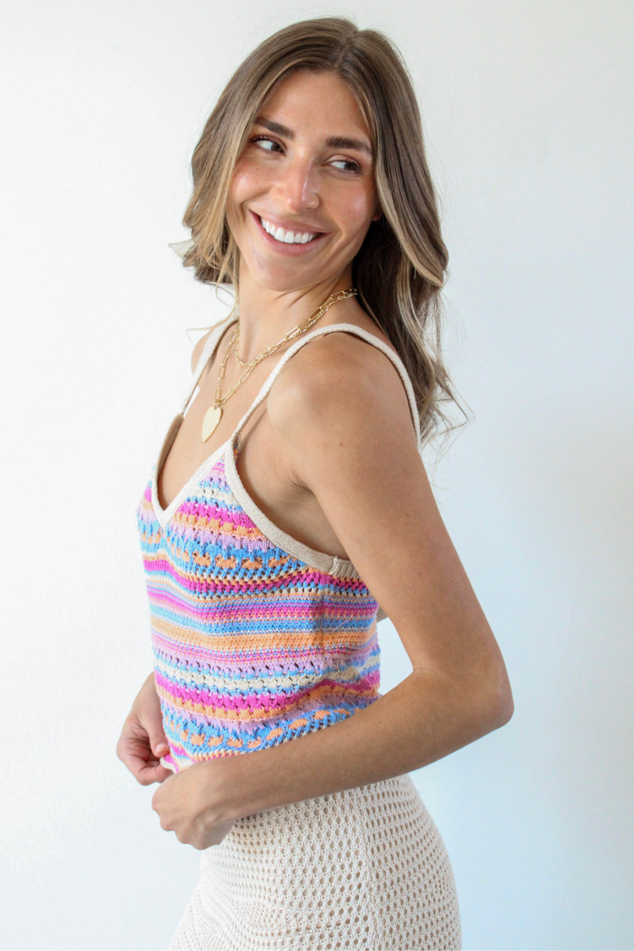 Santa Cruz Stripe Crochet Tank by Z Supply