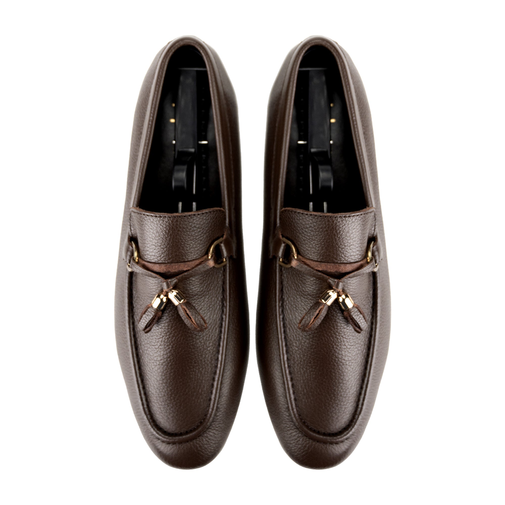 Sleek Tassels Loafers-Brown