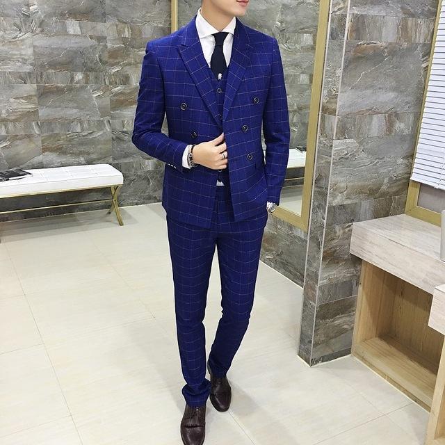 Smith Plaid Double Breasted Suit