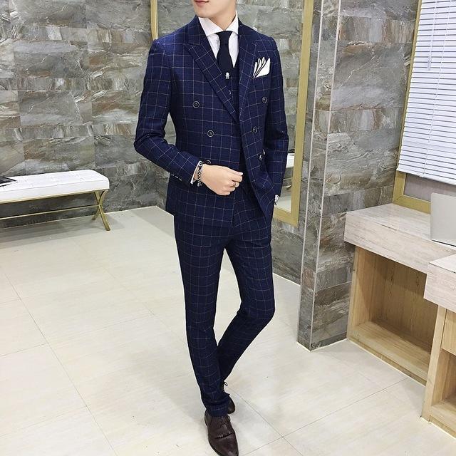 Smith Plaid Double Breasted Suit