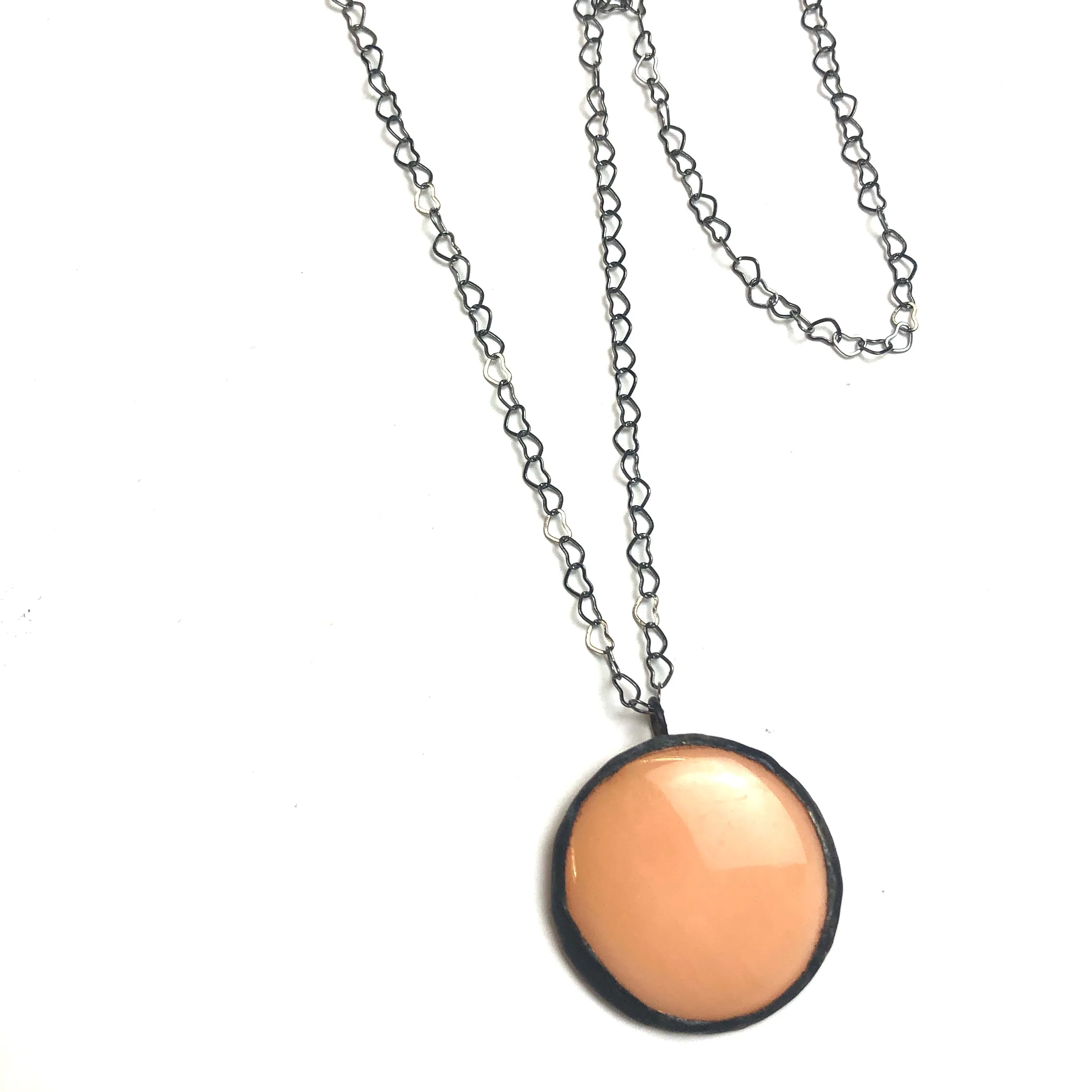 Soft Marigold Peach Moonglow Layering Necklace - Medium