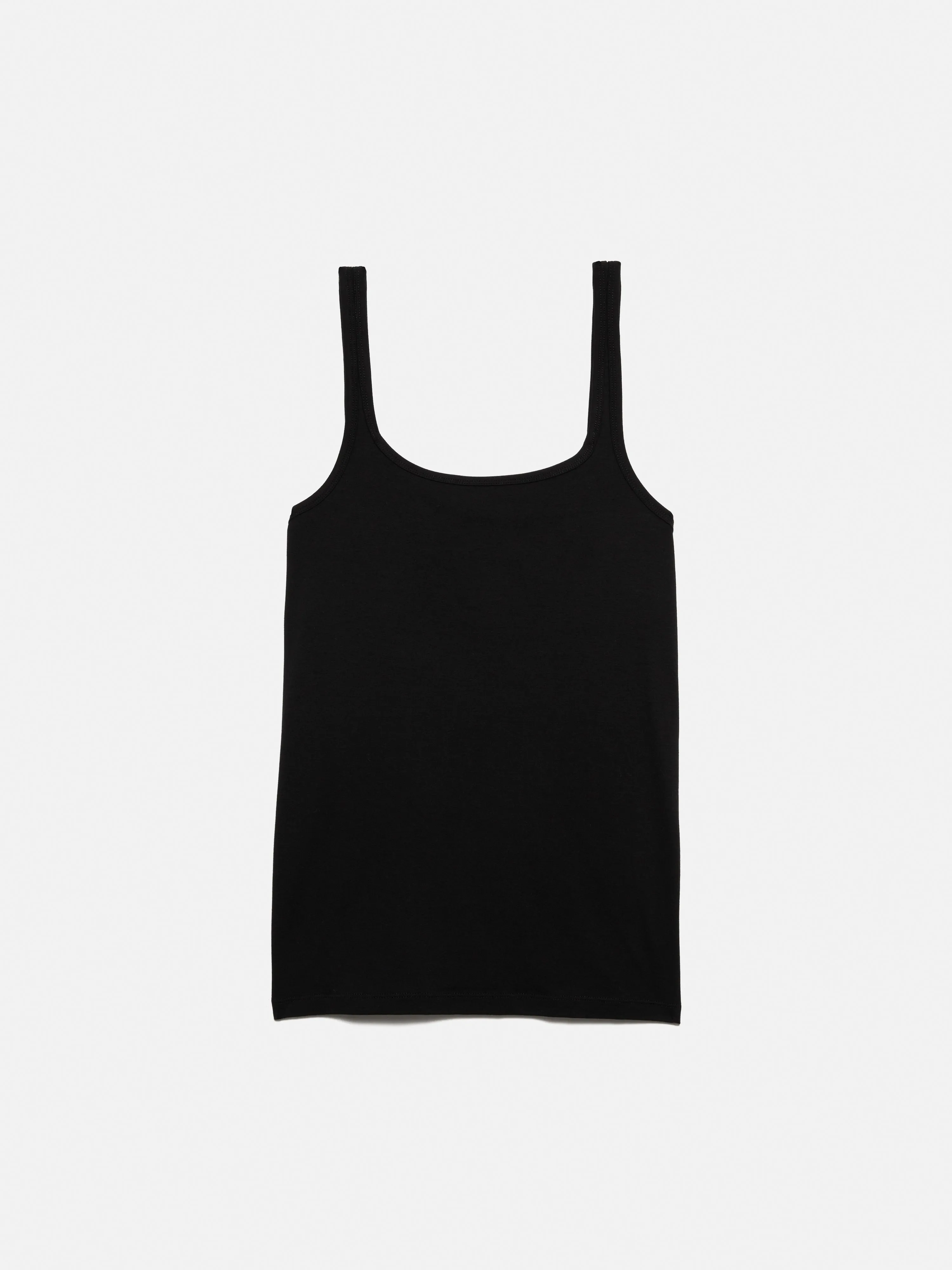 Square Neck Layering Tank | Black