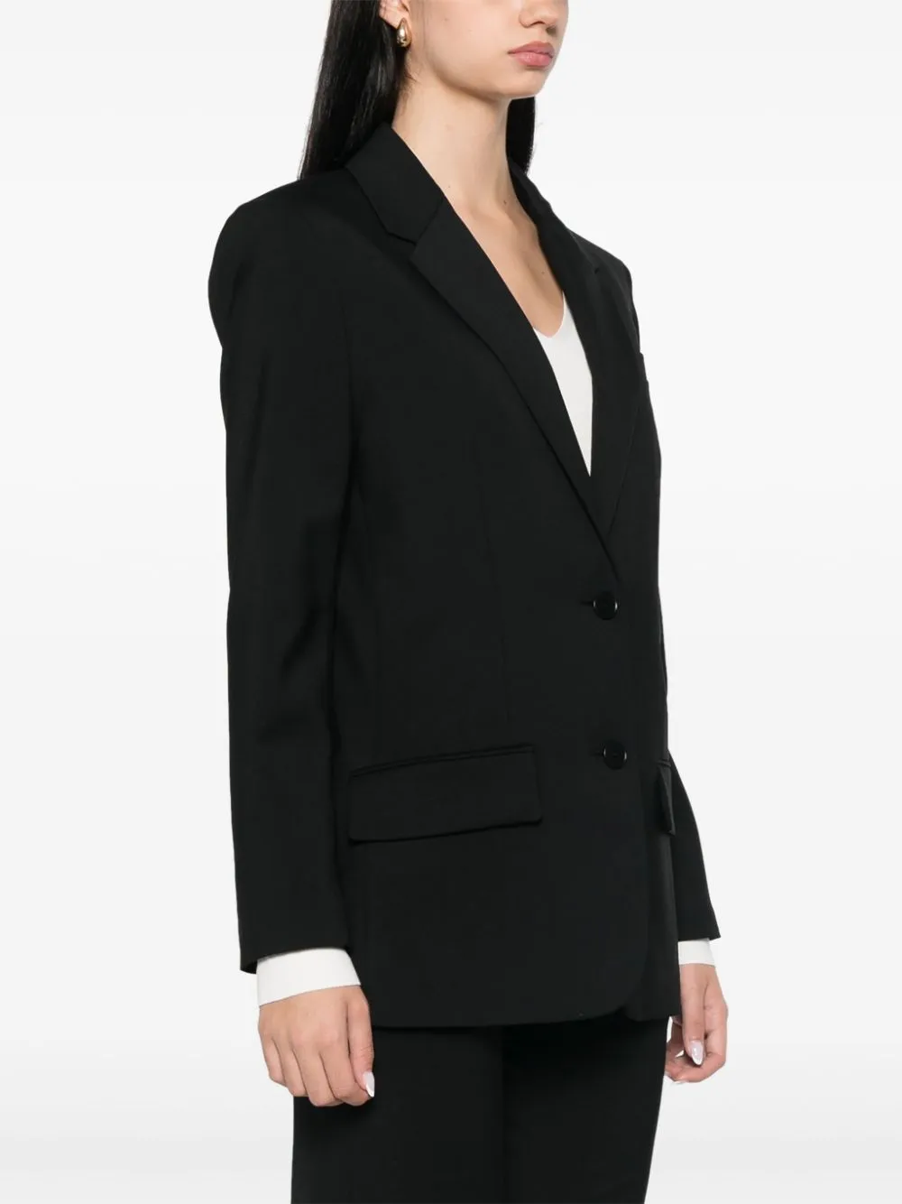 Tailoring Wool Stretch Jackie Jacket, black