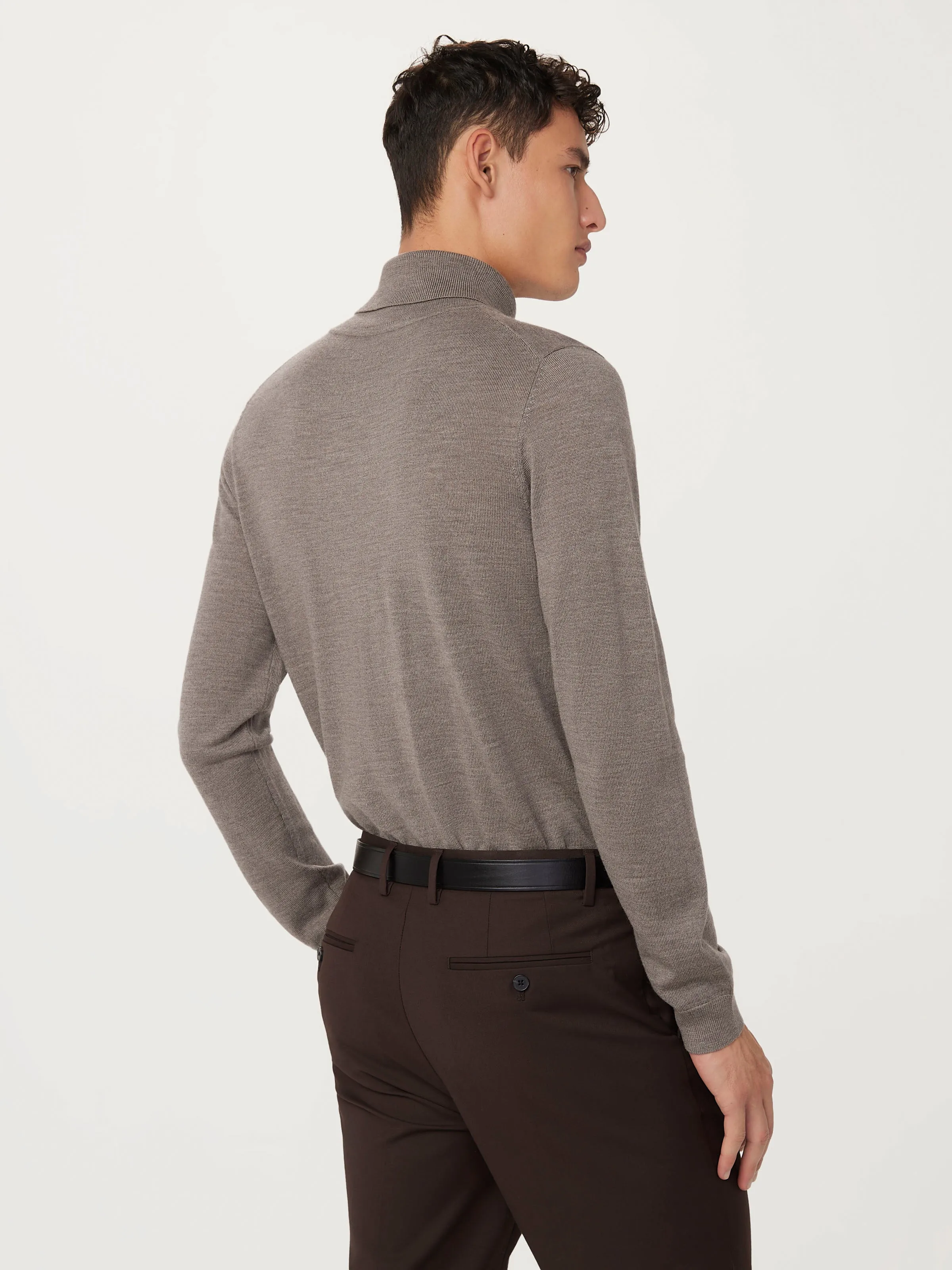 The Merino Wool Turtleneck  in Dark Taupe