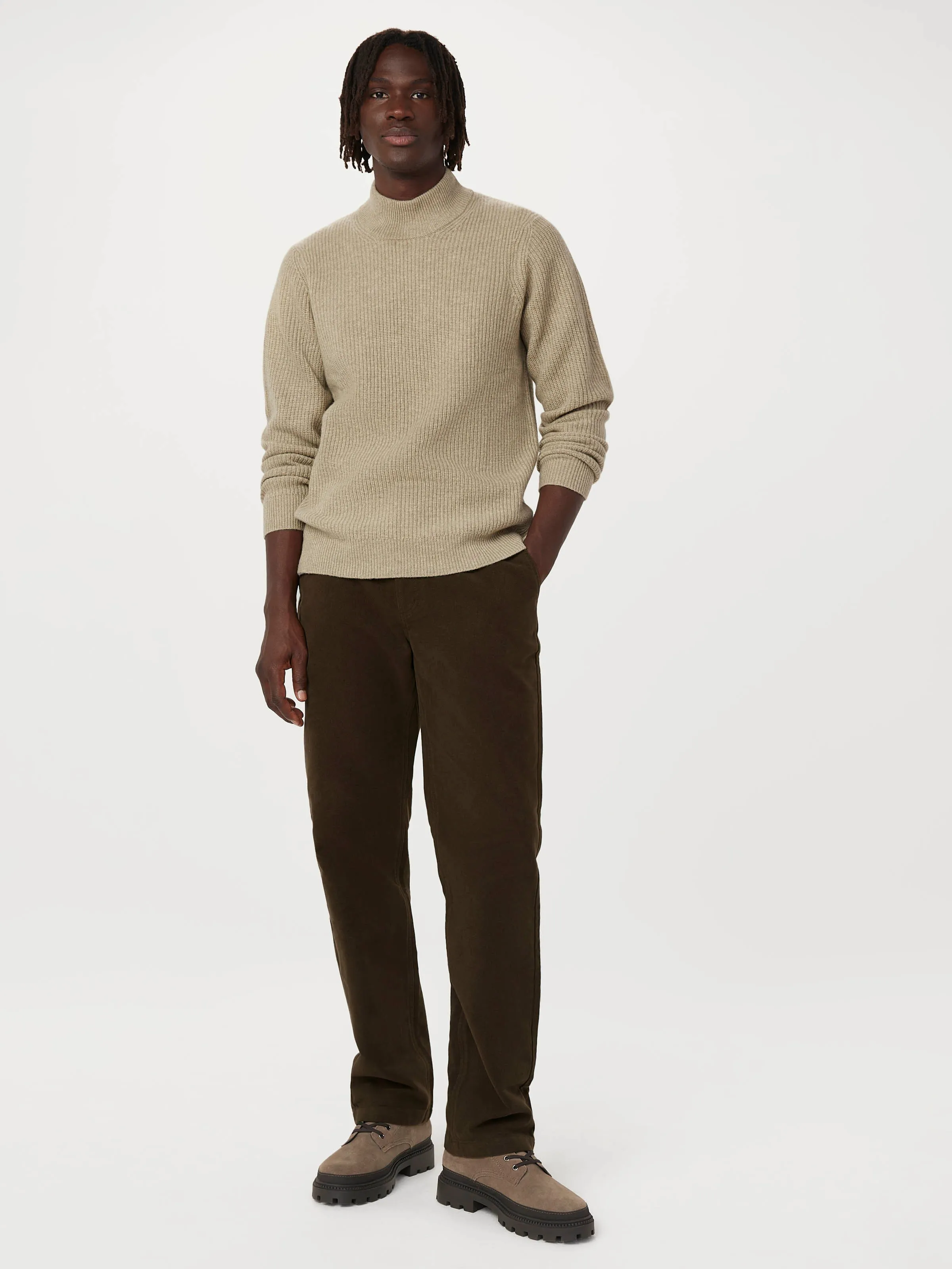 The Yak Wool Mock Neck  in Marsh Green