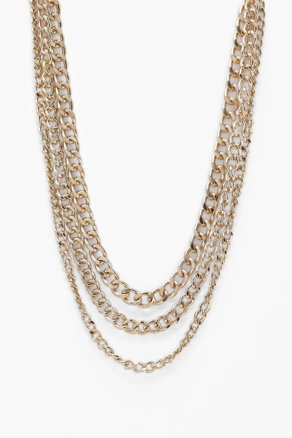 Triple Chunky Chain Layering Necklaces