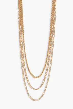 Triple Layering Chain Link Necklace