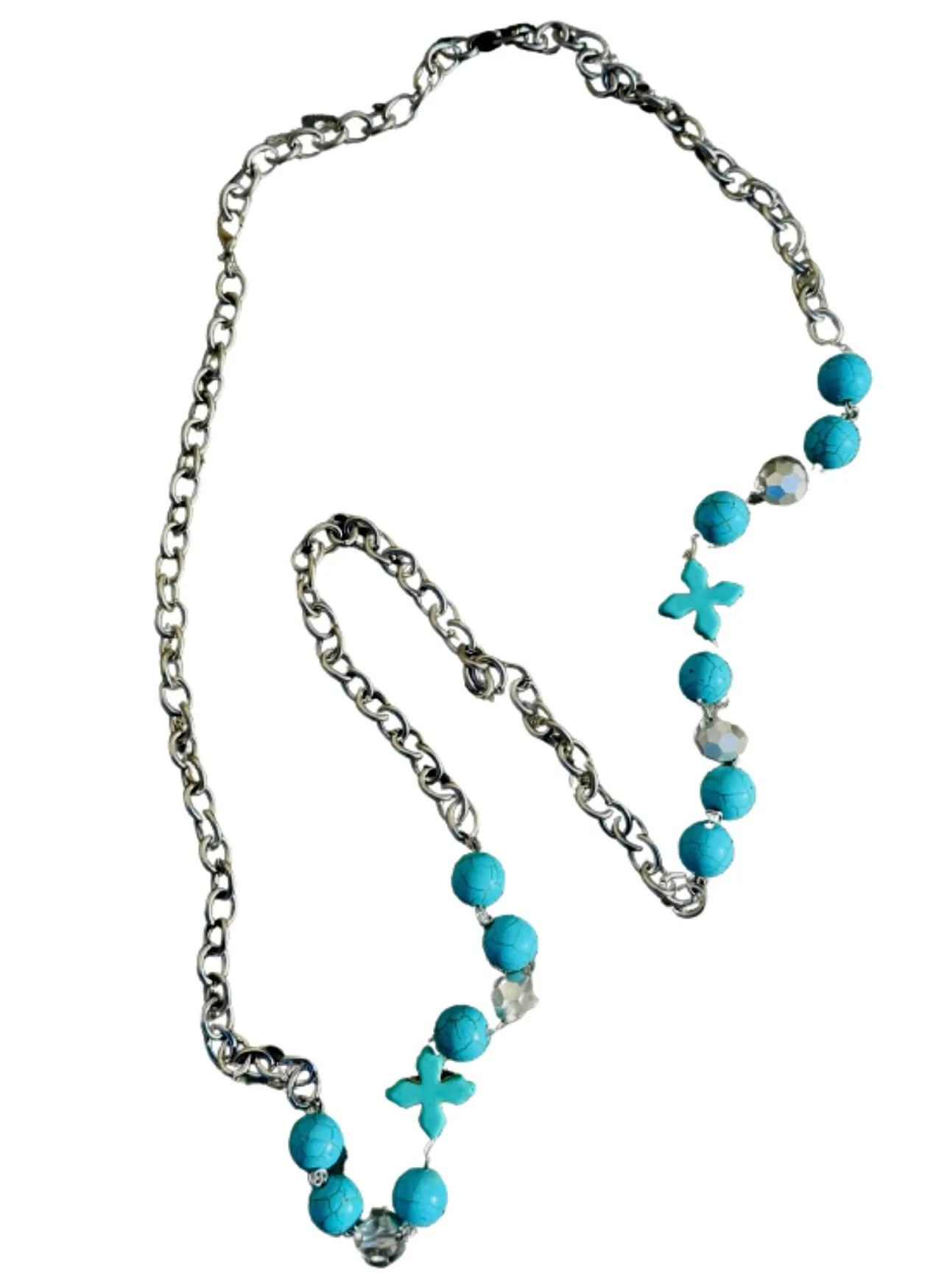 Turquoise Cross Layering Necklace