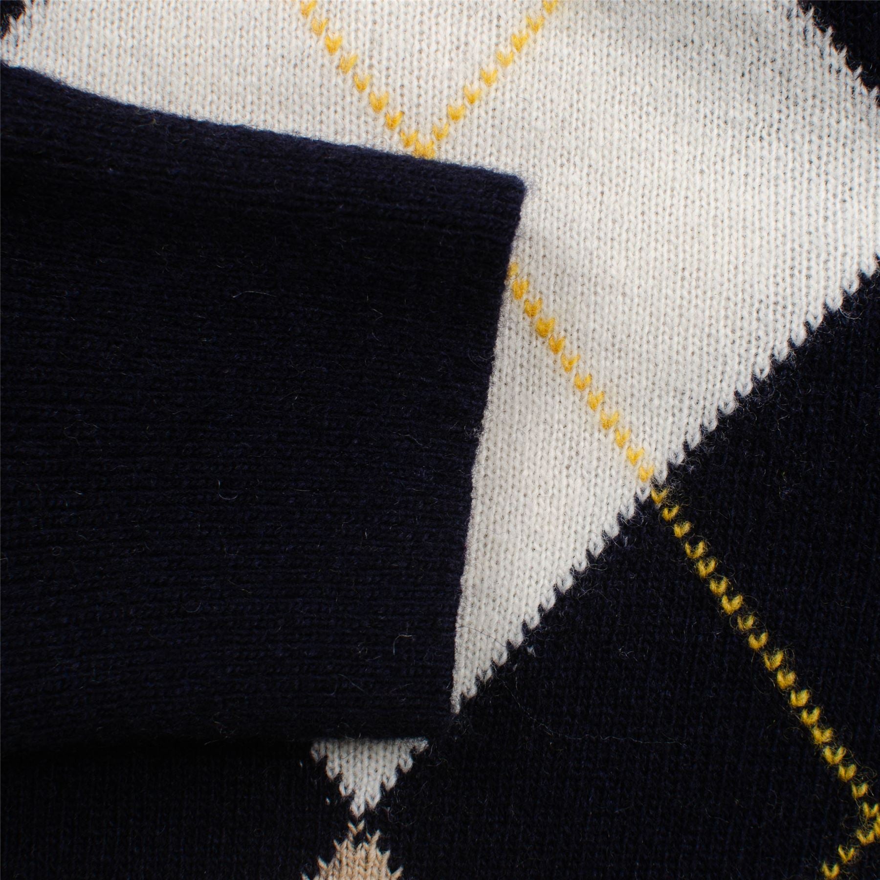 Unisex All Over Iconic Argyle Knit Navy/Camel - SS23