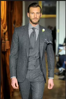 Warren Striped Slim Fit 3 Piece Suit