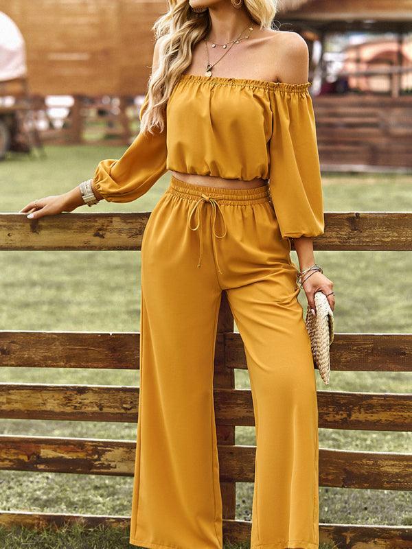 Women Casual Wide-Leg Two-piece Outfit Set