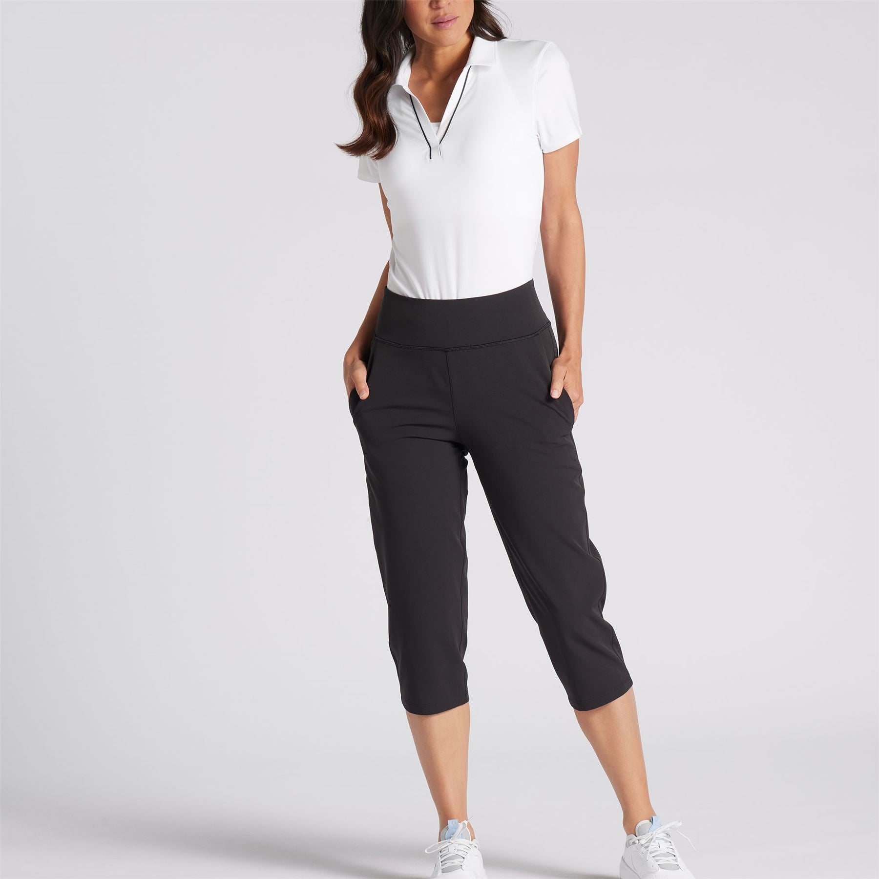 Womens Everyday Capri 3/4 Length Trousers Black - SS24