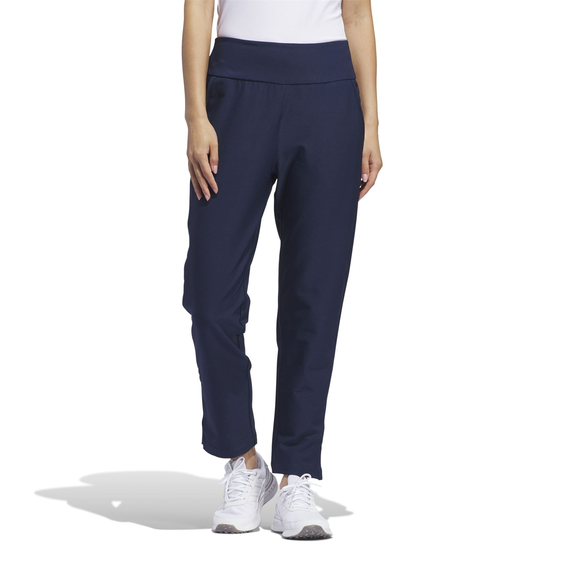 Womens Ultimate365 Regular Fit Solid Ankle Trousers Navy - SS24