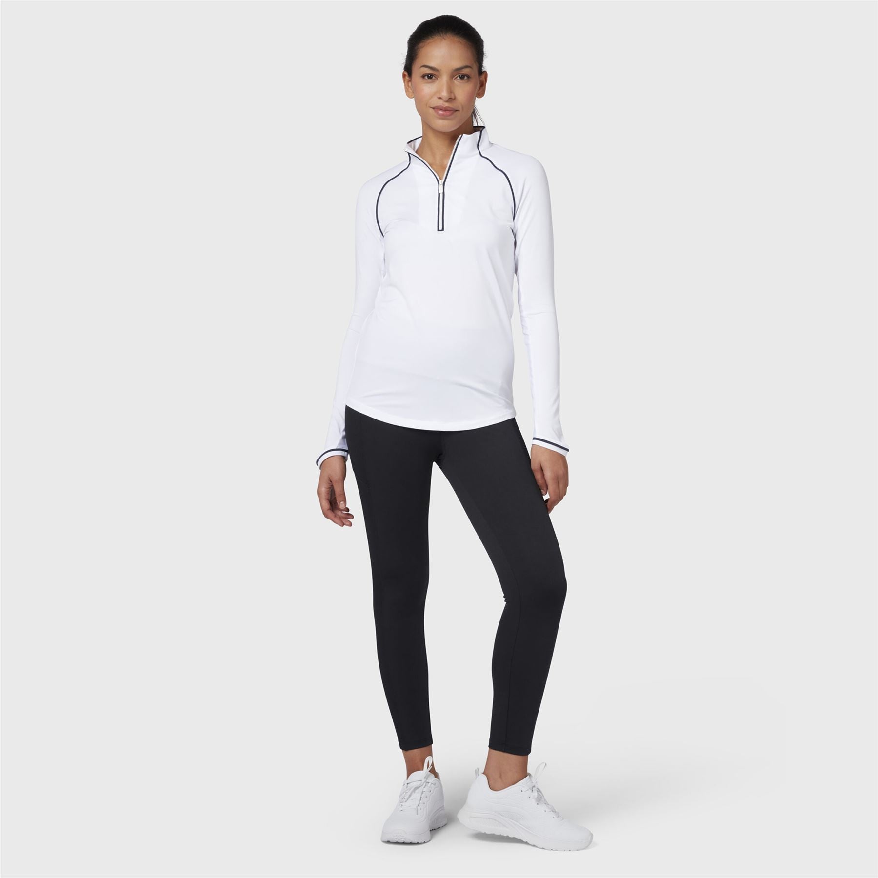 Womens Veronica Quarter Zip Mid Layer Bright White - SS24