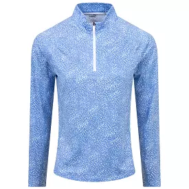 Womens You-V Microdot Quarter Zip Mid Layer Blue/White - SS24