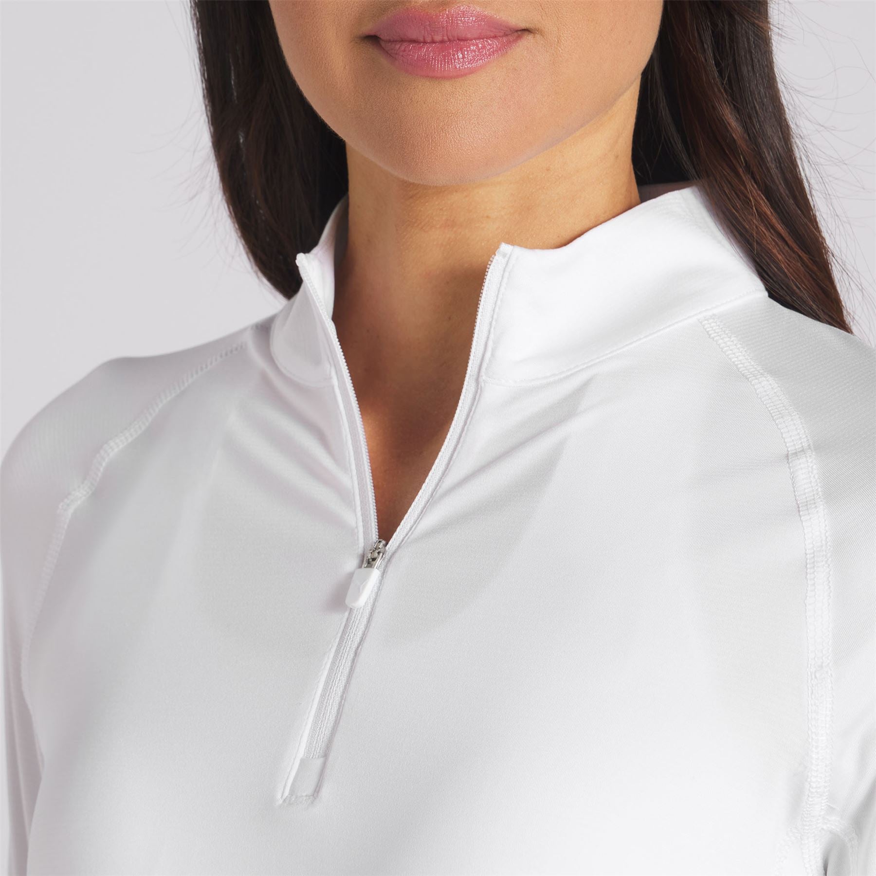 Womens You-V Solid Quarter Zip Mid Layer White - SS24